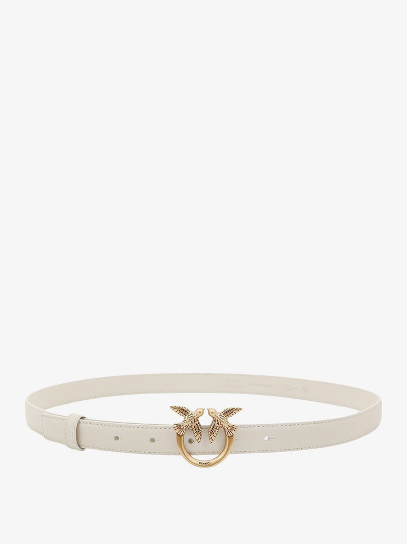 Pinko Pinko Berry Leather Belt White - World Class Fashion