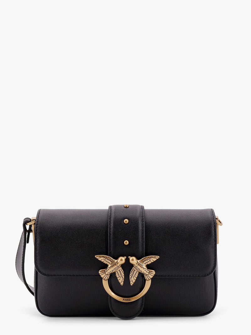 Pinko Pinko Mini Love Bag Leather Crossbody Bag Black - World Class Fashion