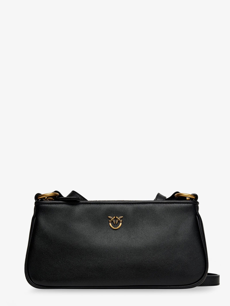 Pinko Pinko Mini Half Moon Leather Crossbody Bag Black - World Class Fashion