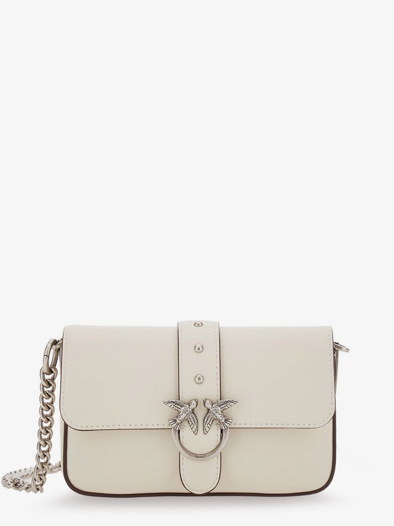 Pinko Pinko Baby Love Bag One Slouchy Leather Crossbody White - World Class Fashion