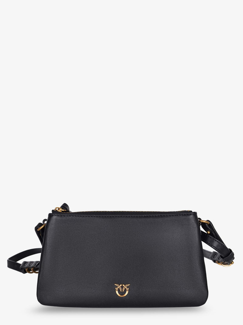 Pinko Pinko Baby Love Bag One Slouchy Leather Crossbody Black - World Class Fashion