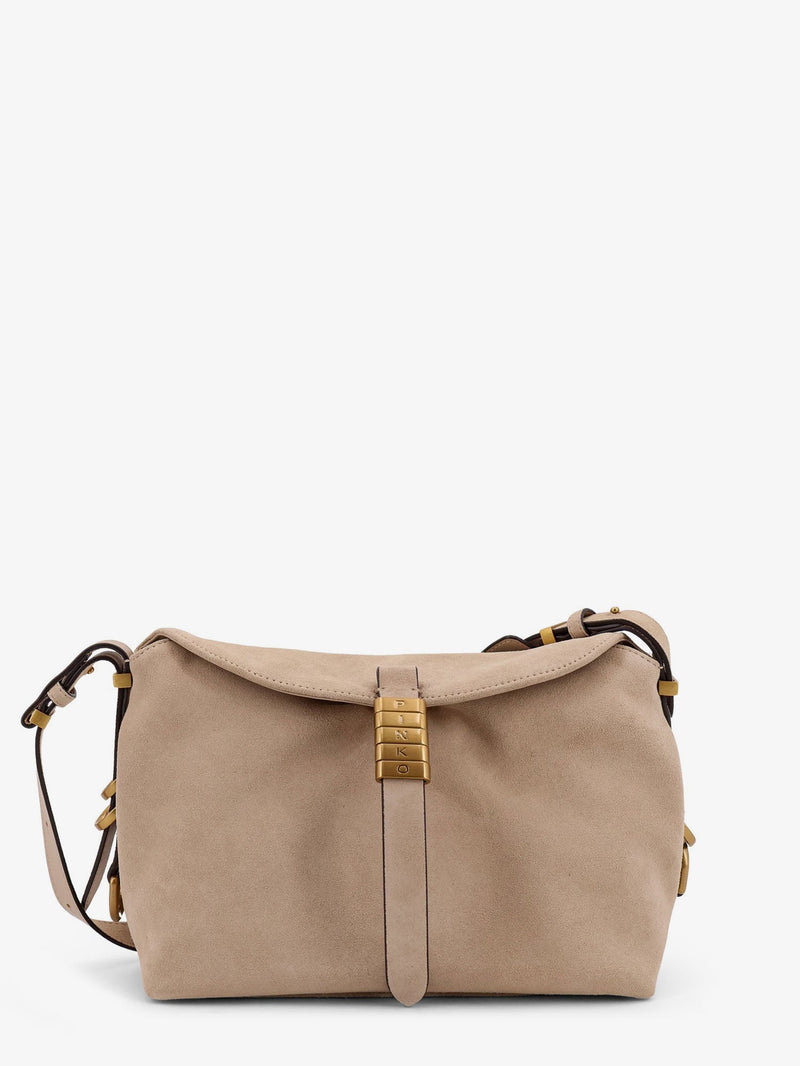 Pinko Pinko Leather Shoulder Bag Beige Women - World Class Fashion