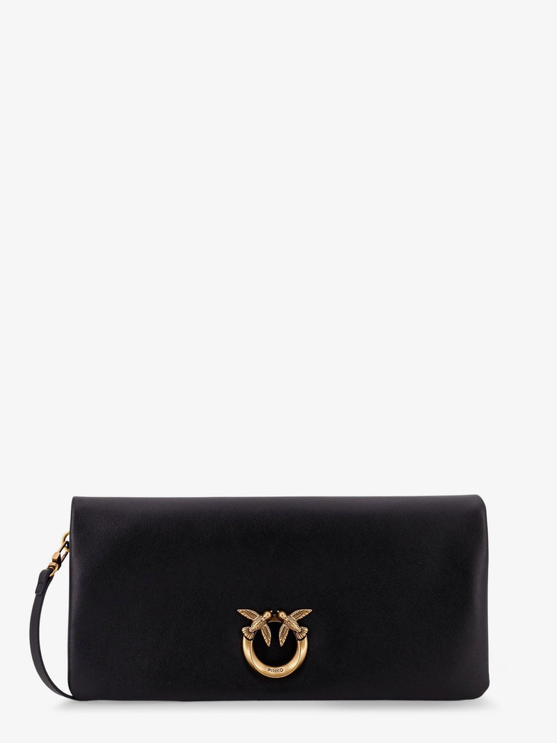 Pinko Pinko Click Soft Horizontal Leather Crossbody Bag Black - World Class Fashion