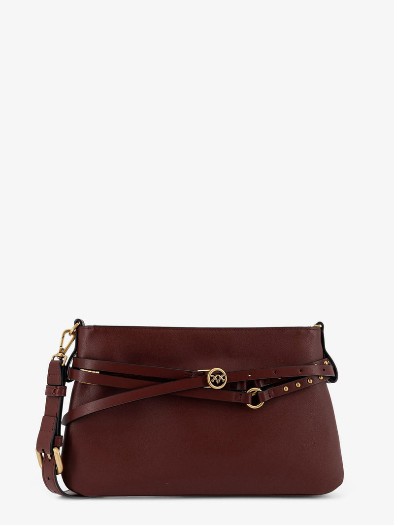 Pinko Pinko Leather Belt Shoulder Bag Brown - World Class Fashion