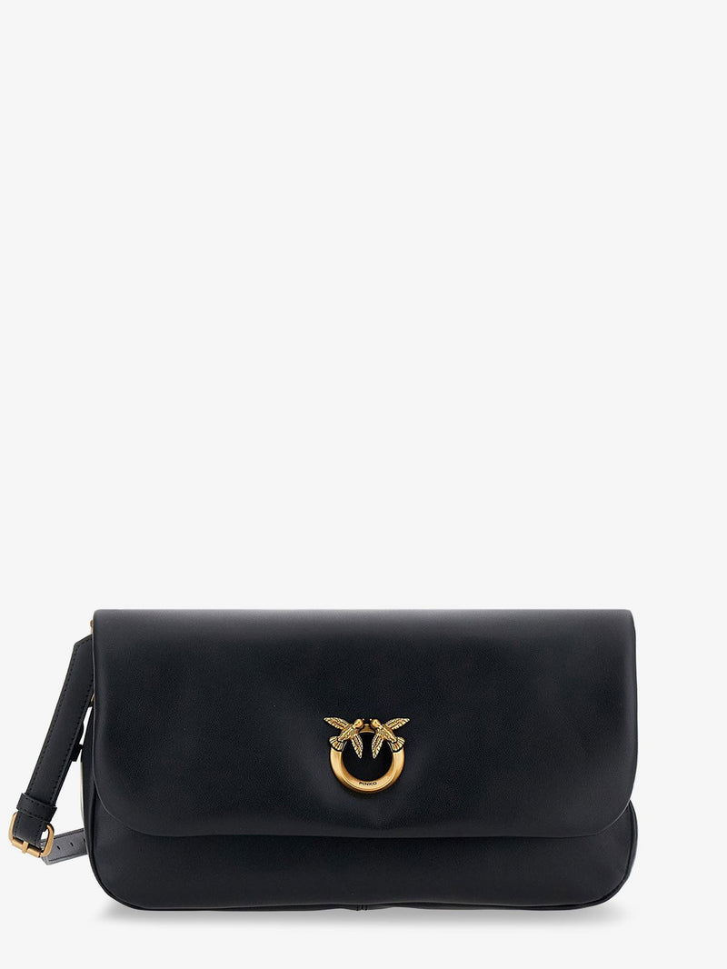 Pinko Pinko Soft Horizontal Leather Crossbody Bag Black - World Class Fashion
