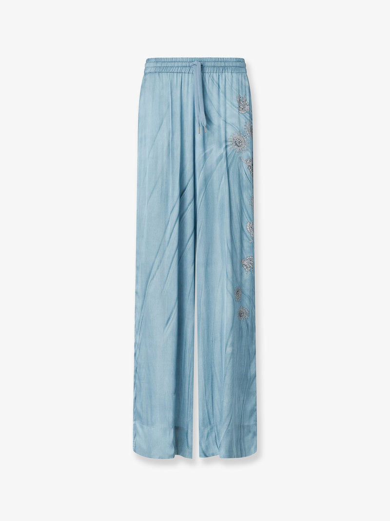 Pinko Pinko Rikky Viscose Trousers Blue - World Class Fashion