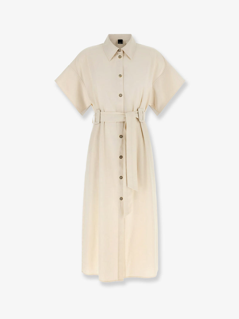 Pinko Pinko Alesha Chemisier Cotton Dress White - World Class Fashion