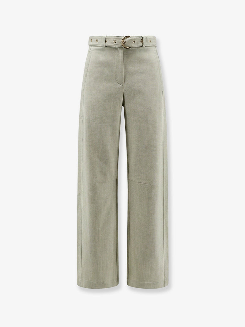 Pinko Pinko Lexy Viscose Blend Trousers Green - World Class Fashion