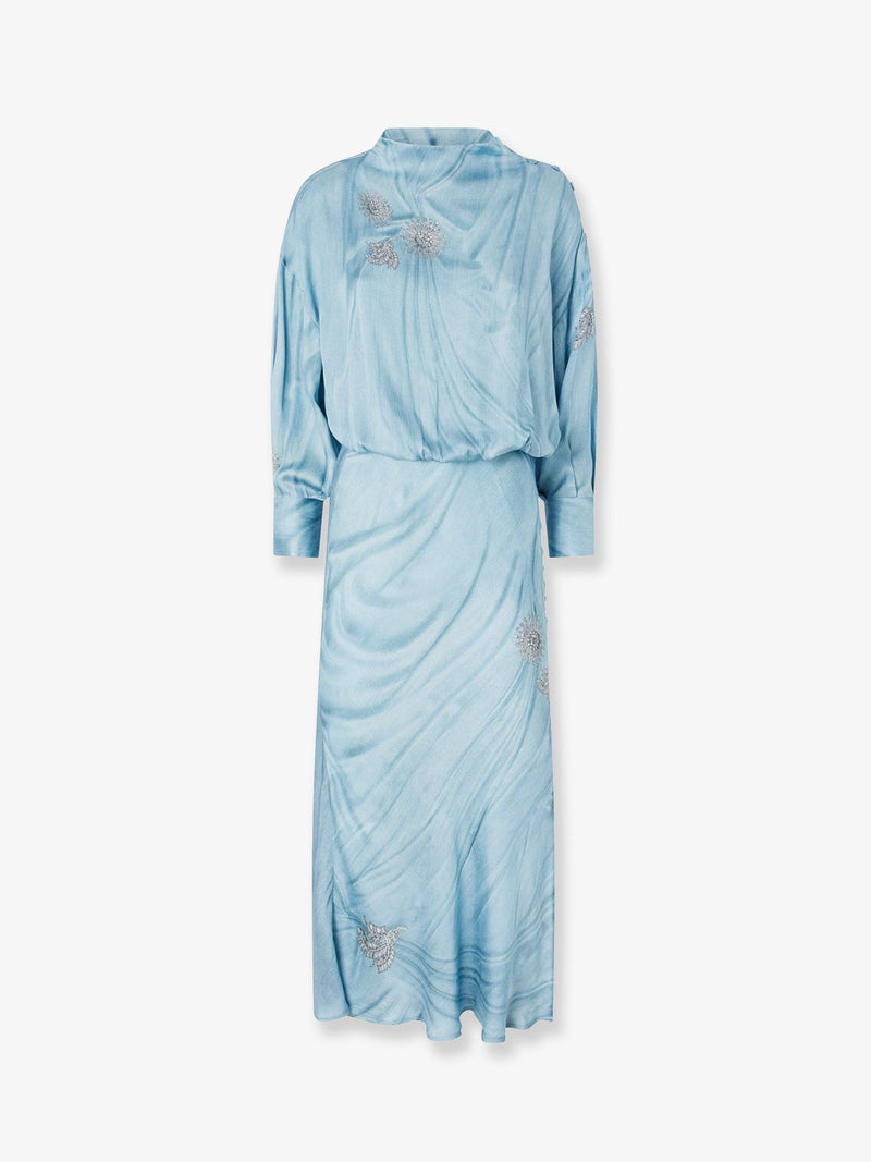 Pinko Pinko Vestido de Viscosa Aislin Azul Mujer - World Class Fashion