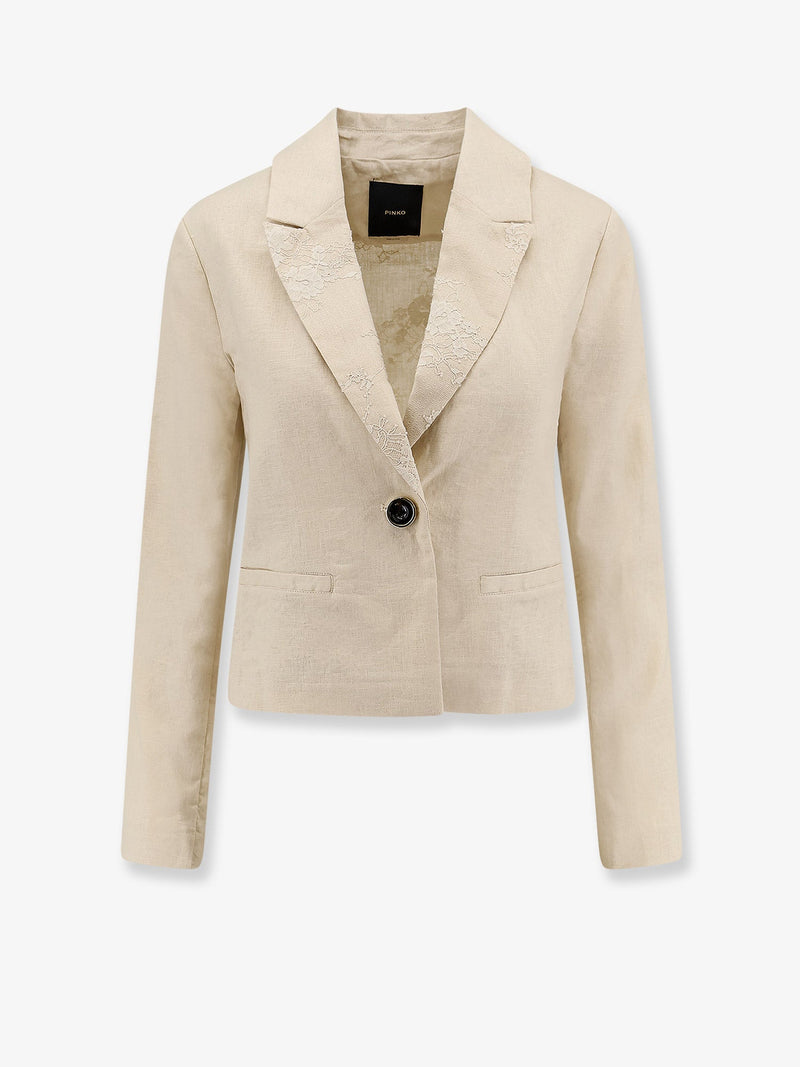 Pinko Pinko Idony Embroidered Linen Blazer - World Class Fashion