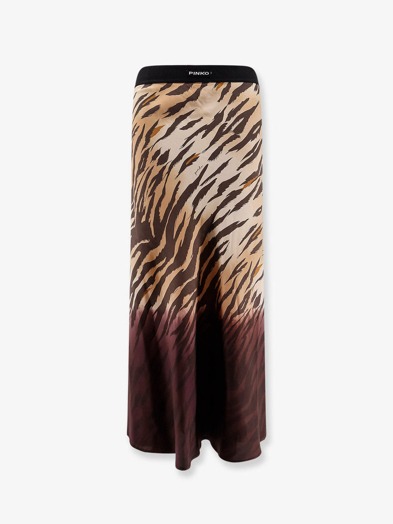 Pinko Pinko Hollie Viscose Skirt Brown - World Class Fashion