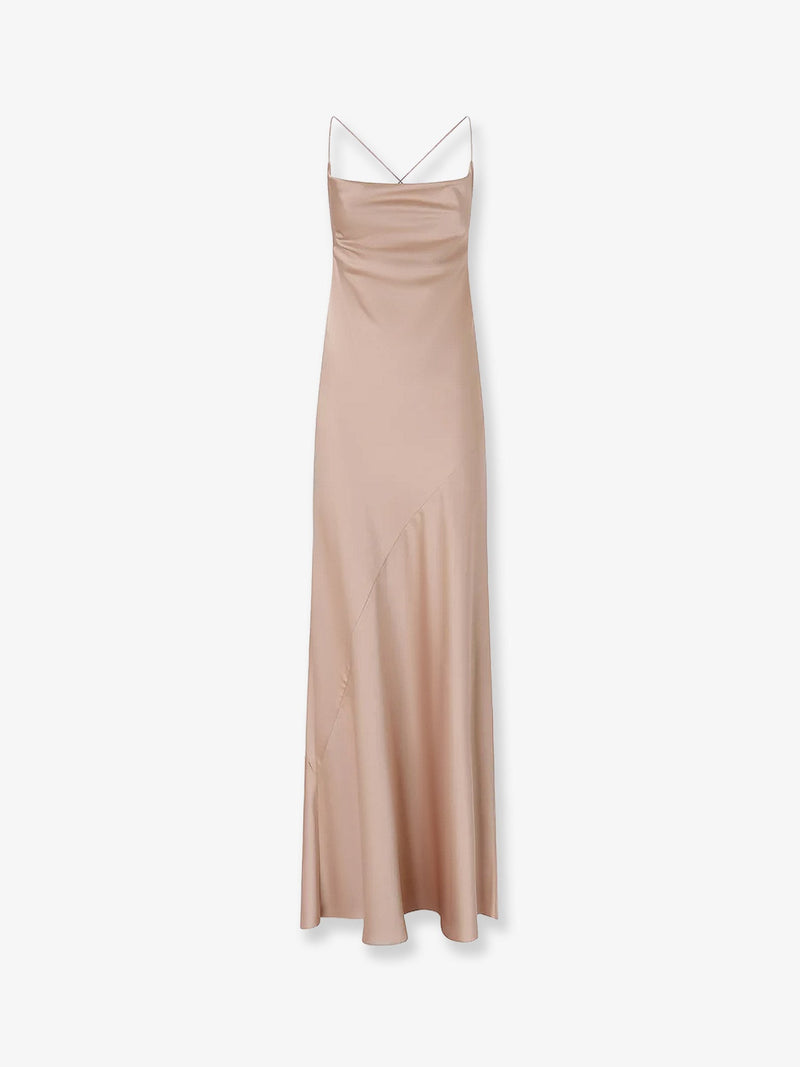 Pinko Pinko Farro Satin Long Dress Pink - World Class Fashion