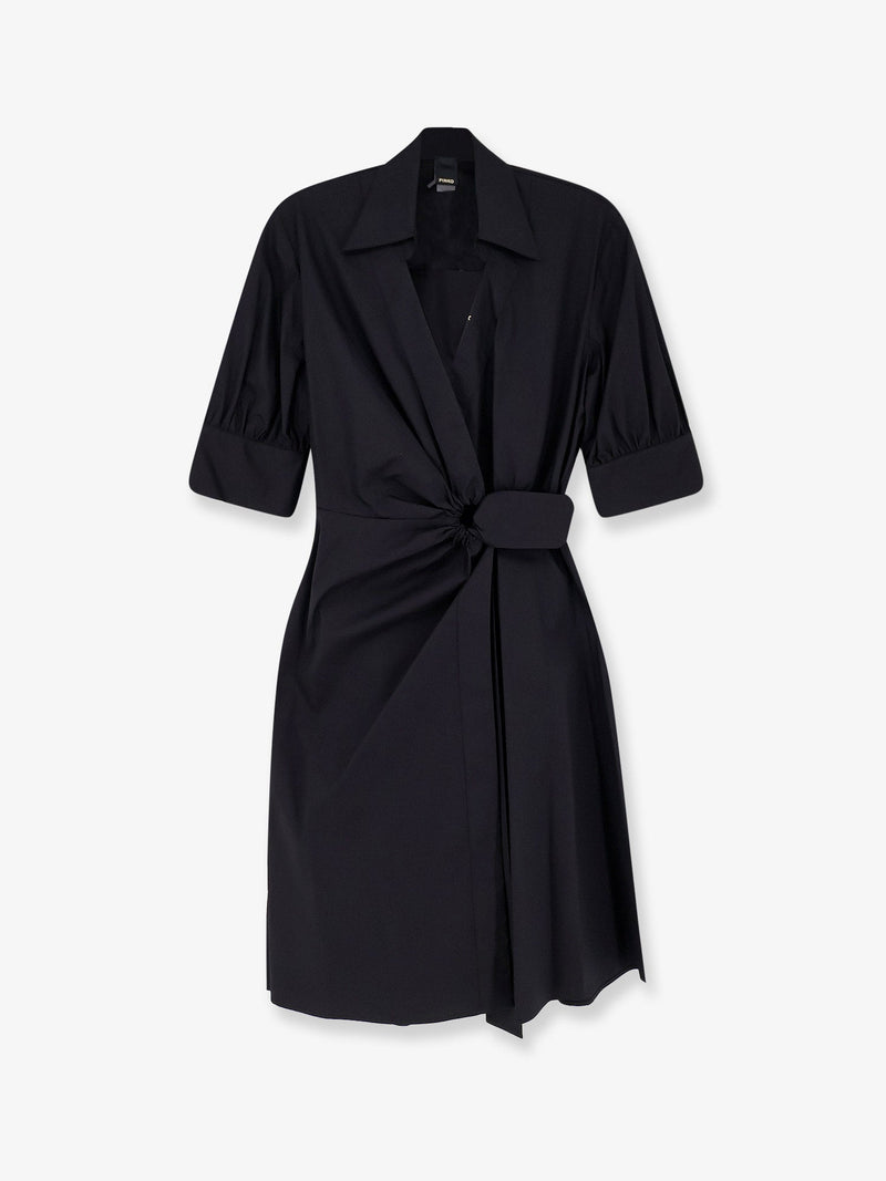 Pinko Pinko Aline Stretch Cotton Dress Black - World Class Fashion