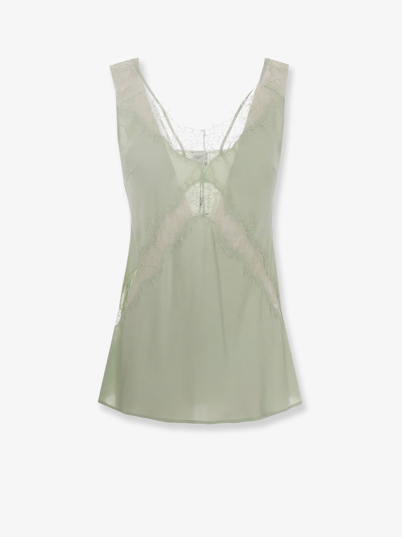 Pinko Pinko Lydia Satin Top Green - World Class Fashion