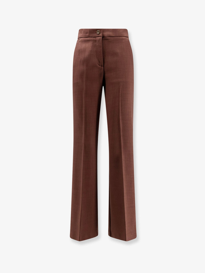 Pinko Pinko New Serenidad Viscose Trousers Brown - World Class Fashion