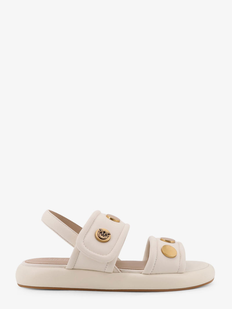 Pinko Pinko Fiona Low Leather Sandals White - World Class Fashion