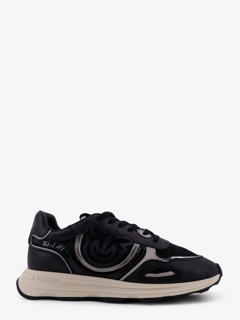 Pinko Pinko Zoe Leather Sneakers with Mesh Inserts Black - World Class Fashion