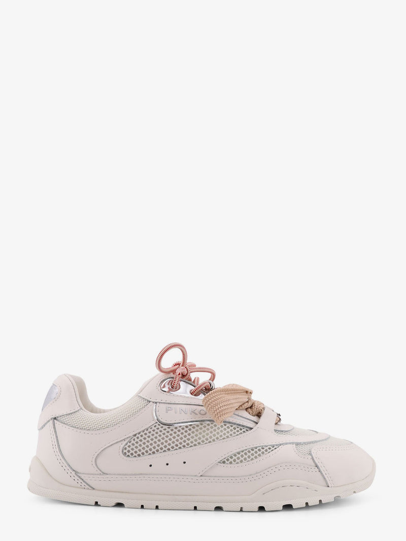 Pinko Pinko Yulia Mesh Sneakers With Leather Inserts White - World Class Fashion