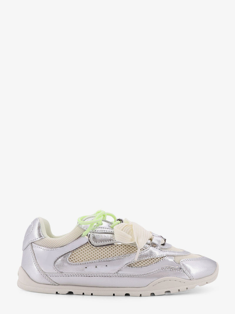 Pinko Pinko Yulia Mesh Sneakers with Leather Inserts Silver - World Class Fashion