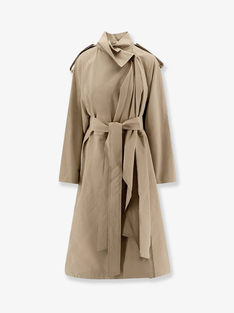 R2W Gabardina R2W Lumira de lino y algodón color beis - World Class Fashion
