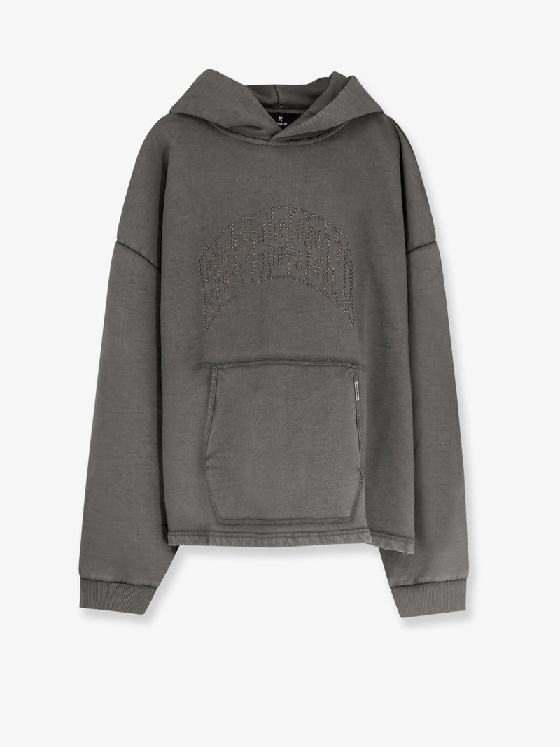 Represent Represent Embellished Hoodie Cotton Sweatshirt Grey - World Class Fashion