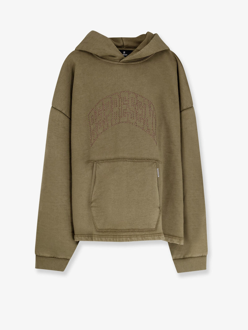 Represent Represent Embellished Hoodie Cotton Sweatshirt Green - World Class Fashion