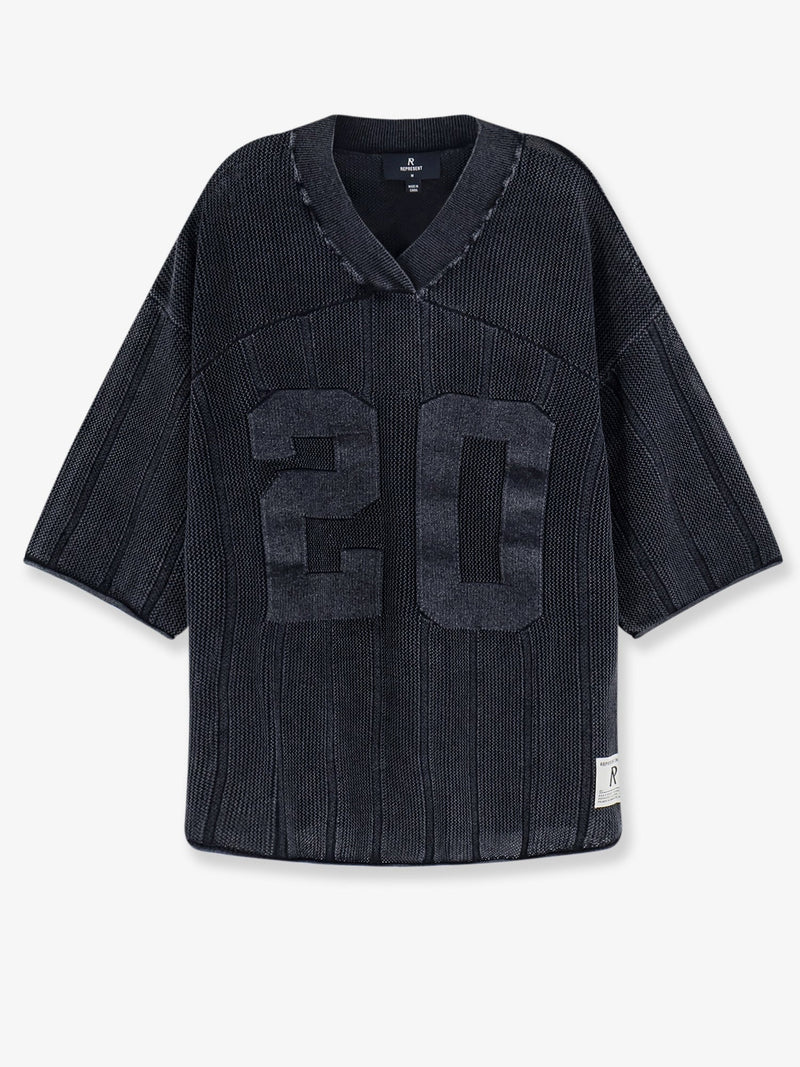 Represent Represent Cotton Sweater With Logo Patch Grey - World Class Fashion