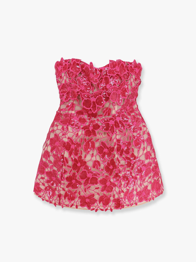 Retrofete Retrofete Vestido Alira con Cordones y Lentejuelas Rosa - World Class Fashion