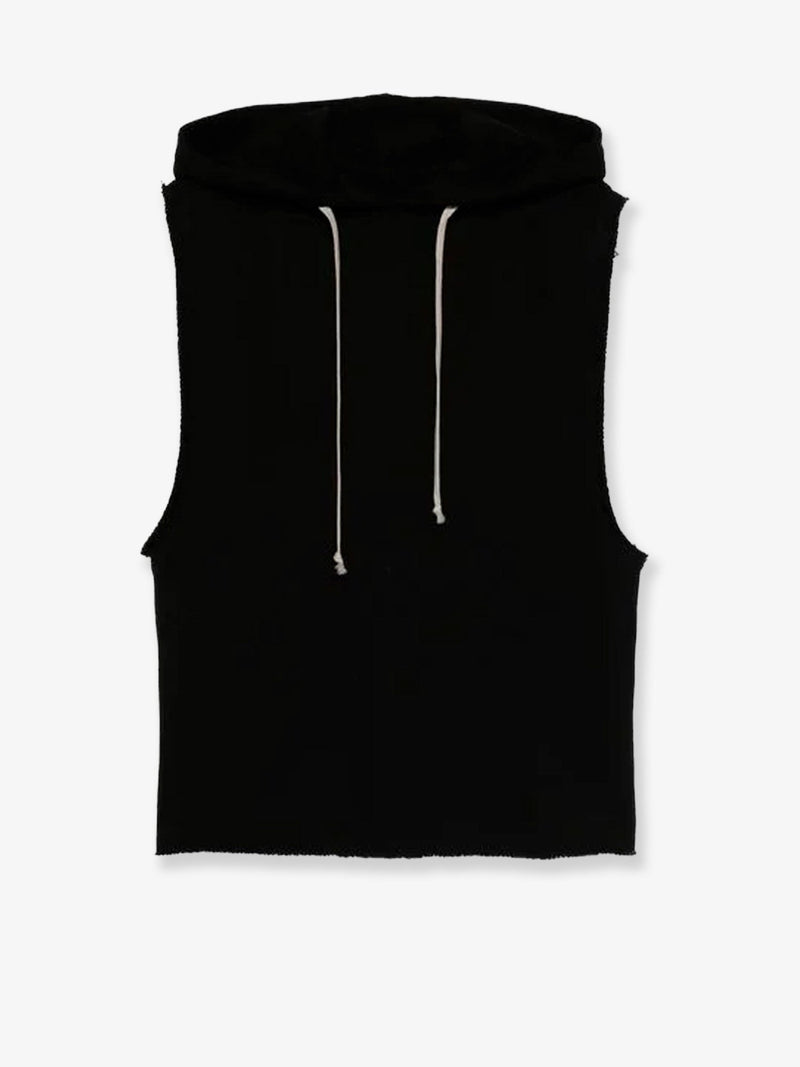 Rick Owens Sudadera sin mangas de algodón orgánico Rick Owens negra - World Class Fashion
