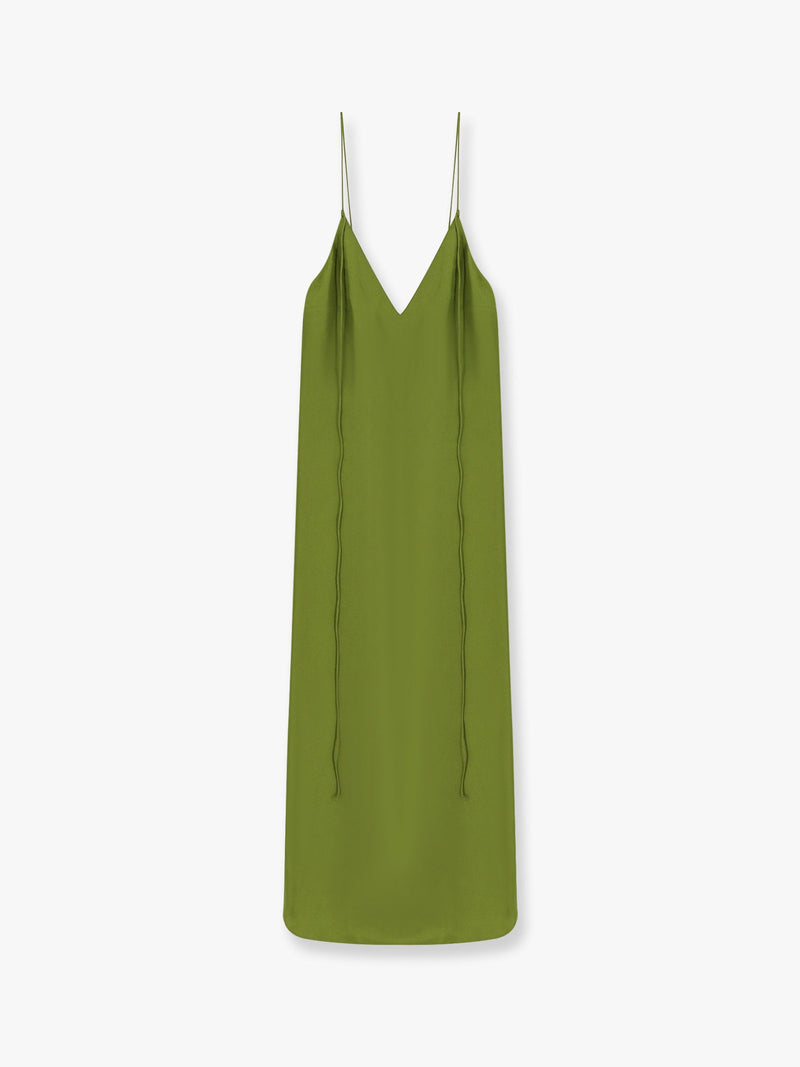 Rohe Vestido de seda Rohe con lazos verde - World Class Fashion