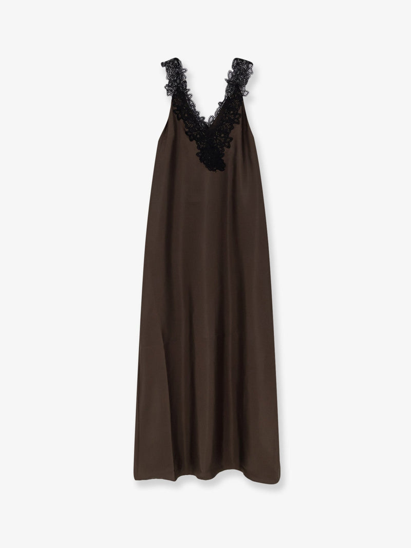 Rohe Vestido largo de seda Rohe verde - World Class Fashion
