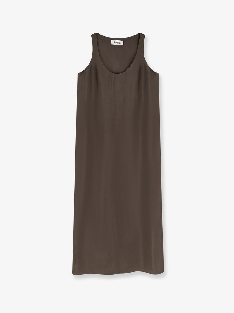 Rohe Rohe Vestido largo de seda marrón para mujer - World Class Fashion