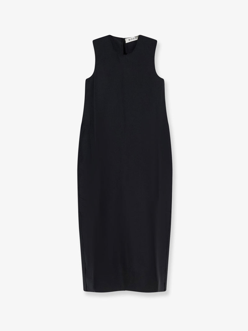 Rohe Vestido largo Rohe de lino y seda con forma de reloj de arena, color negro - World Class Fashion