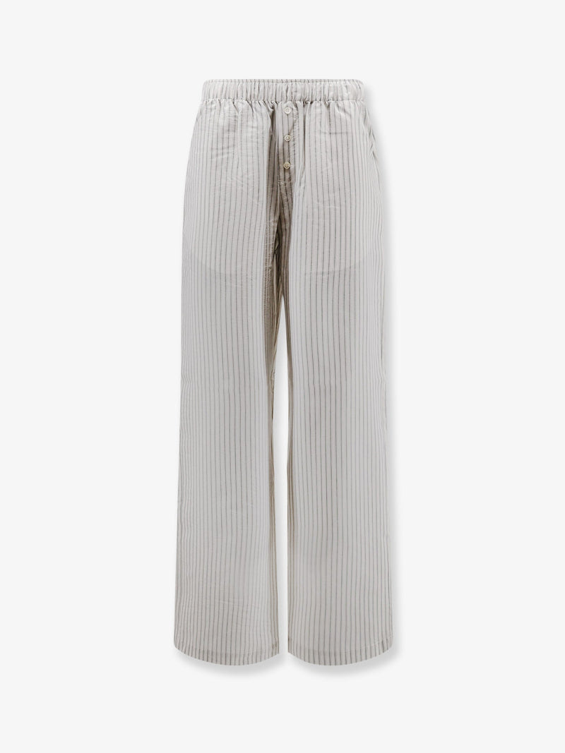 Rohe Pantalones de seda a rayas Rohe blancos - World Class Fashion