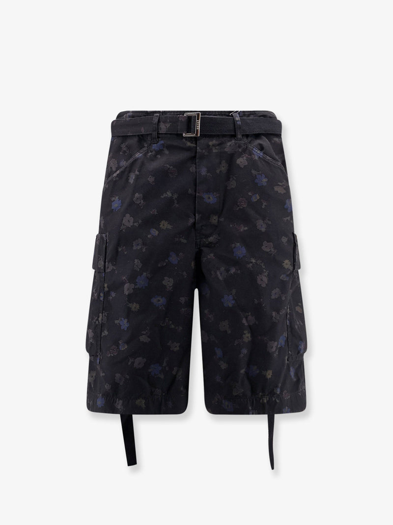 Sacai Sacai Printed Cotton Shorts Black Men - World Class Fashion