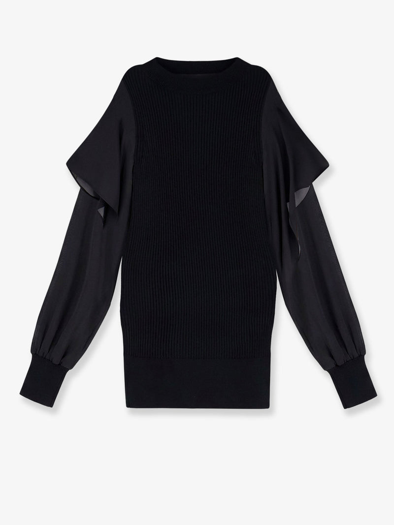 Sacai Suéter de algodón Sacai negro para mujer - World Class Fashion