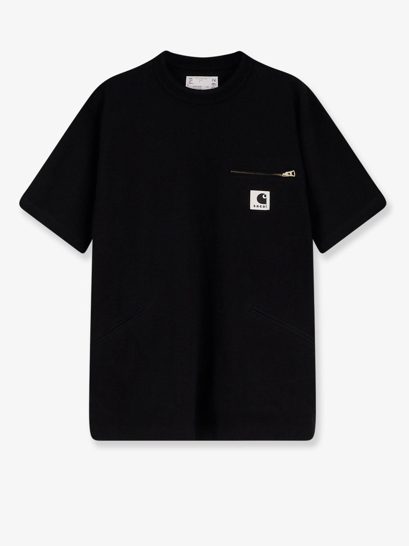 Sacai X Carhartt Wip Sacai X Carhartt Wip Camiseta de algodón Negra Hombre - World Class Fashion