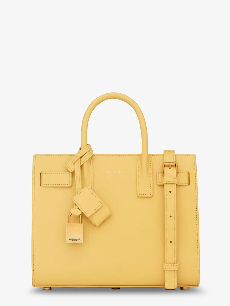 Saint Laurent Saint Laurent Sac De Jour Nano Leather Crossbody Bag Yellow - World Class Fashion