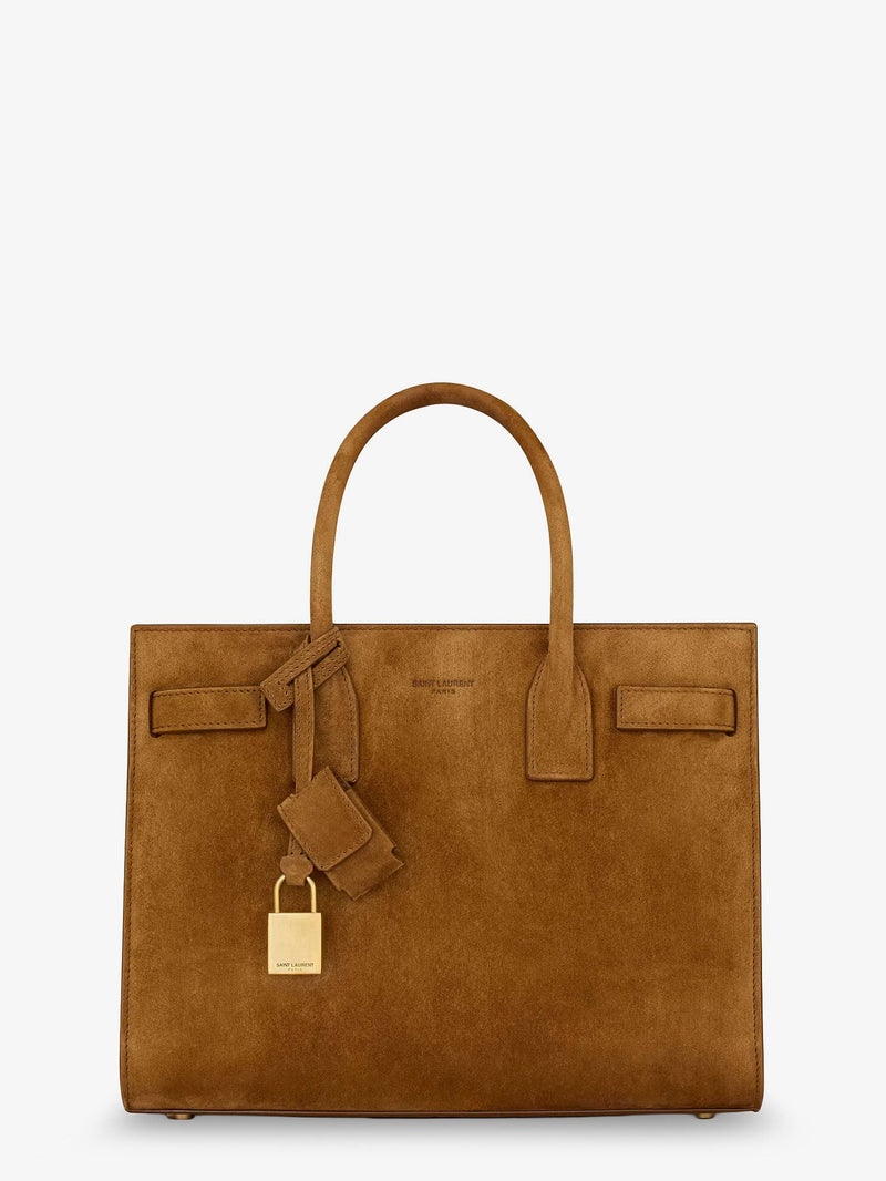 Saint Laurent Saint Laurent Sac De Jour Baby Suede Handbag Brown - World Class Fashion