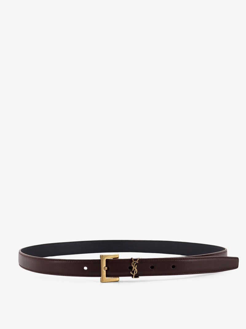 Saint Laurent Saint Laurent Leather Belt Beige Women - World Class Fashion