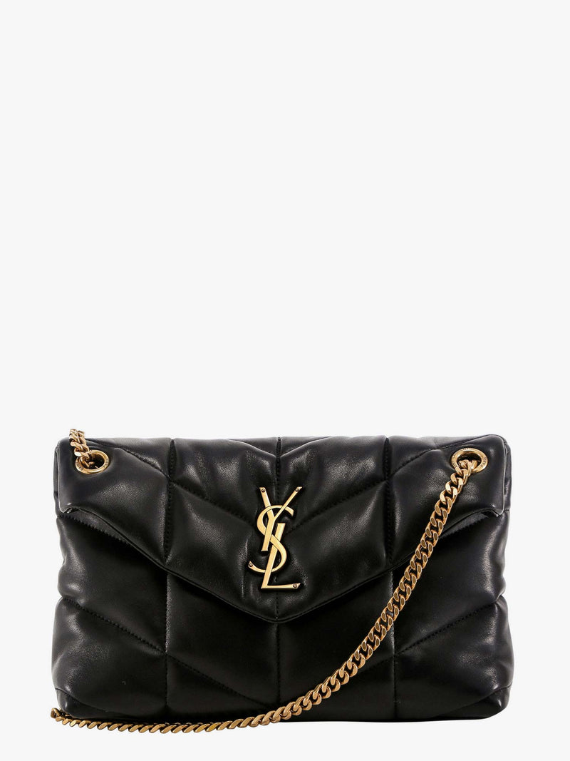 Saint Laurent Bolso de hombro Saint Laurent Loulou Puffer de piel matelassé negro - World Class Fashion