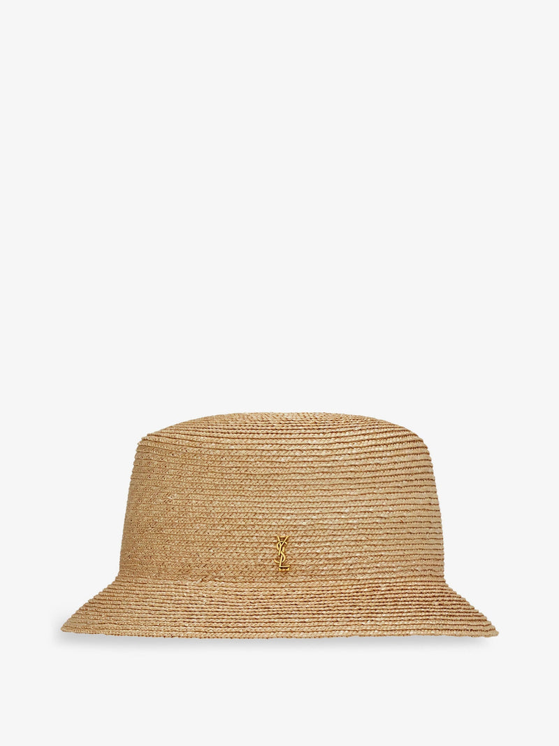 Saint Laurent Saint Laurent Raffia Fedora Hat Beige - World Class Fashion