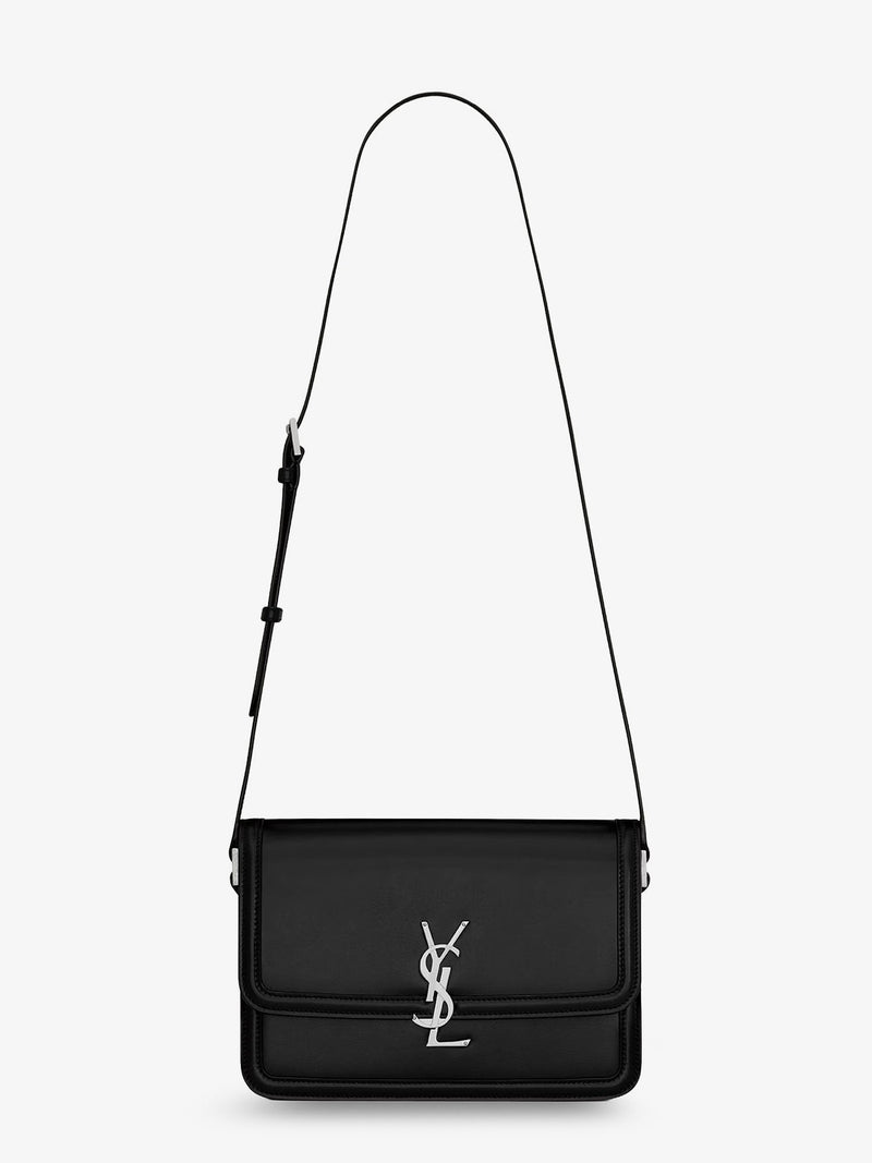 Saint Laurent Saint Laurent Solferino Medium Leather Crossbody Bag Black - World Class Fashion