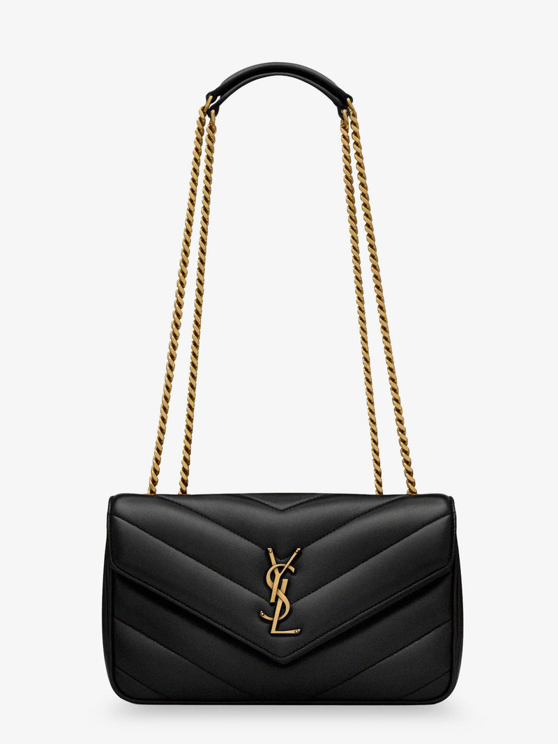 Saint Laurent Saint Laurent Loulou Small Matelassé Leather Shoulder Bag Black - World Class Fashion