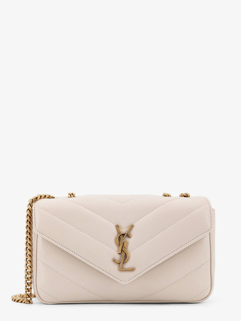 Saint Laurent Saint Laurent Loulou Small Quilted Leather Shoulder Bag Beige - World Class Fashion