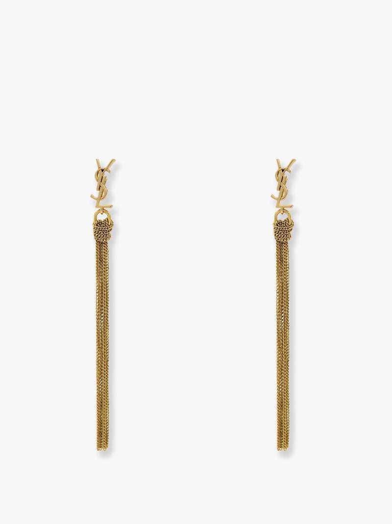 Saint Laurent Saint Laurent Cassandre Metal Earrings Gold - World Class Fashion