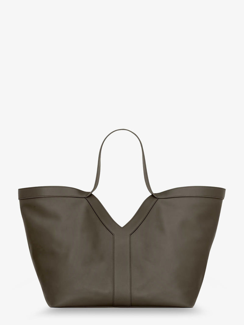 Saint Laurent Saint Laurent Tote Y Hammered Leather Bag Beige - World Class Fashion