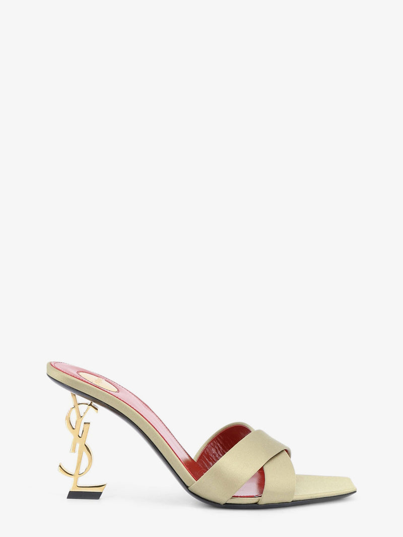 Saint Laurent Saint Laurent Opyum Satin Sandals Beige - World Class Fashion
