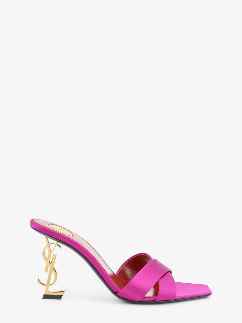 Saint Laurent Saint Laurent Opyum Satin Sandals Purple - World Class Fashion