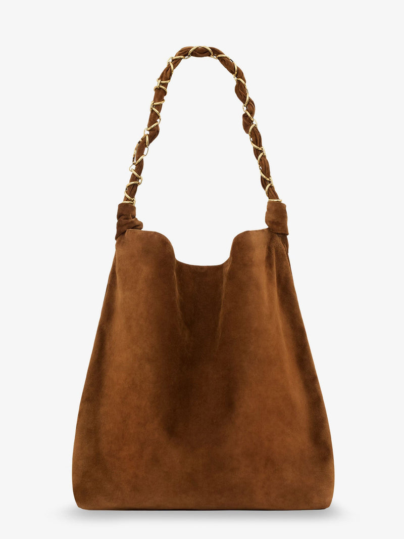 Saint Laurent Saint Laurent Amalia Suede Shoulder Bag Brown - World Class Fashion